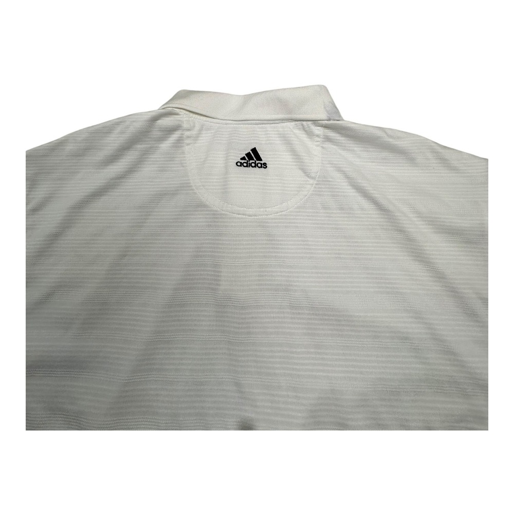 Adidas Golf Polo Shirt White Stripe Mens Short Sleeve Performance Shirt XL - Picture 7 of 9